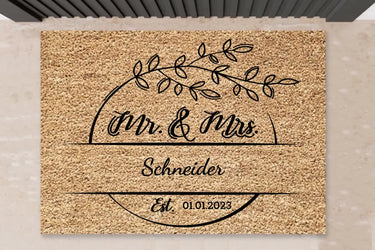 Rubinie - Personalisierte Fußmatte zur Hochzeit